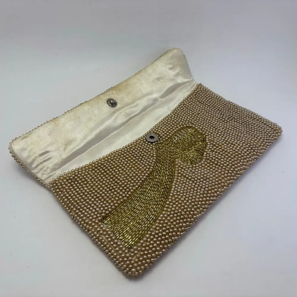 K&S CHARLET Vintage Beaded Clutch Purse